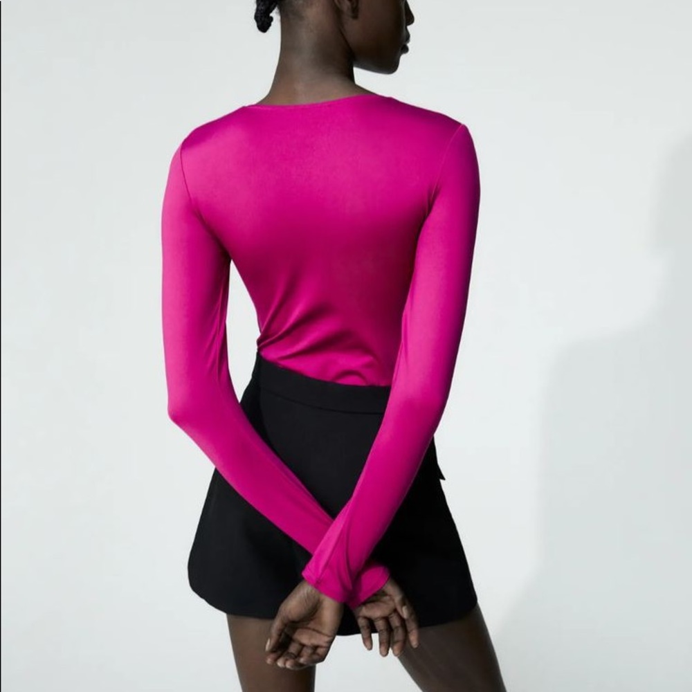NWT Zara magenta long sleeve bodysuit